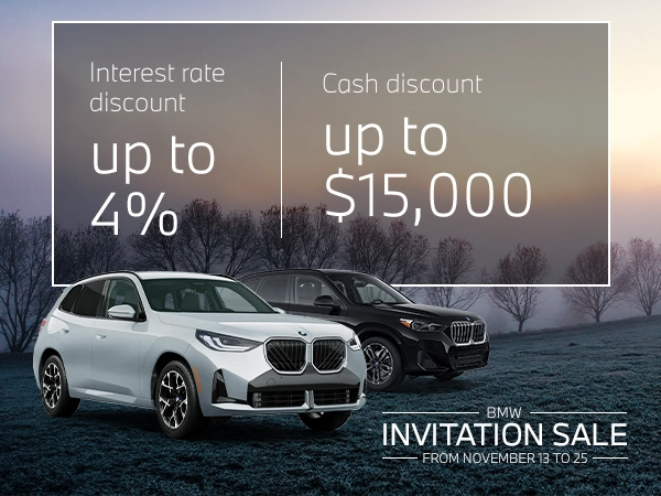 Bannière de BMW Invitation Sale - Rebates Up to $15,000