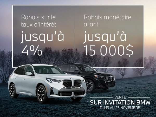 Bannière de BMW Invitation Sale - Rebates Up to $15,000