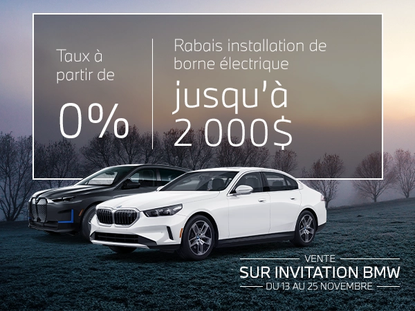 Bannière de Vente sur invitation BMW - Rabais borne électrique